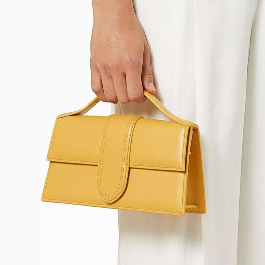 Stylish Premium Leather Hang Bag for Women, H-AR-3 White, Black, Yellow